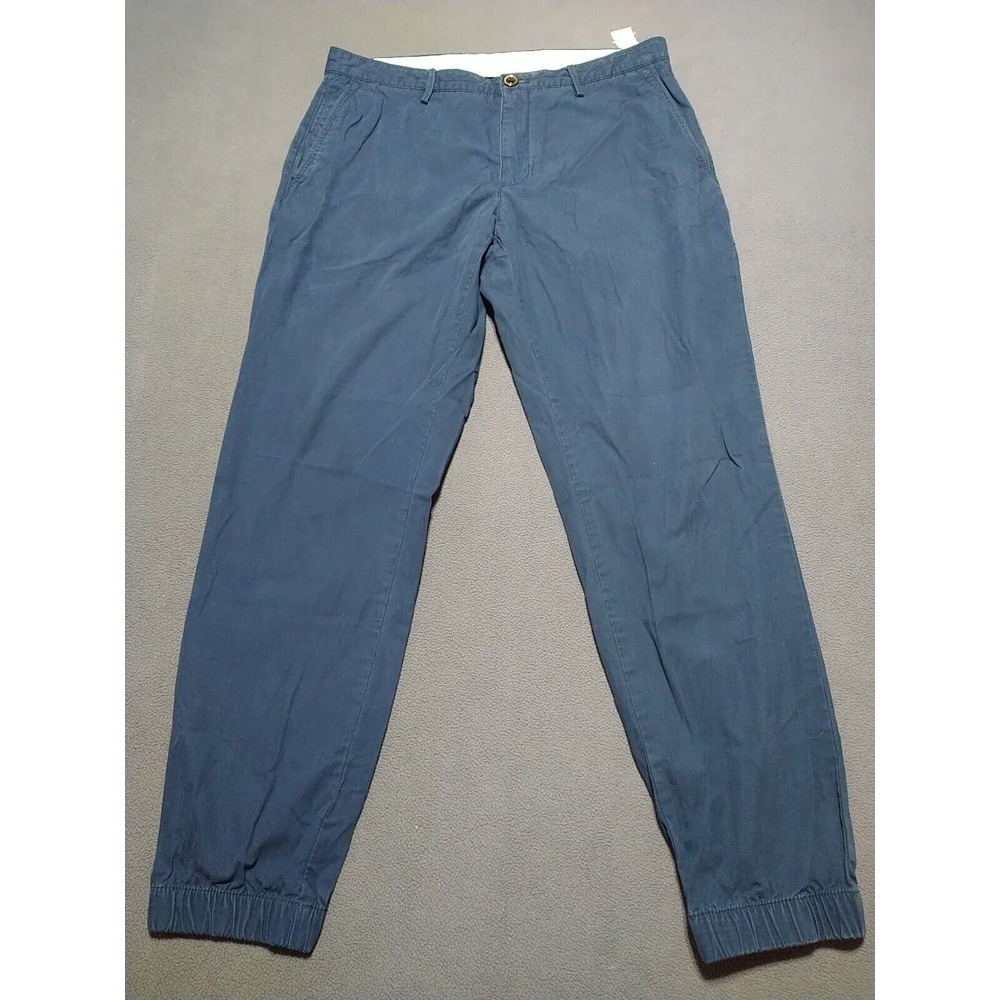 Mossimo Dutti Pants Women 32 Navy Elastic Cuff Slim Fit Work Outdoors Cotton